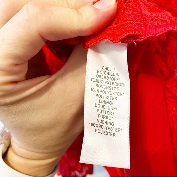 Adrianna Papell | Red Fit and Flare Lace Formal Dress Size 10 - Picture 4 of 12